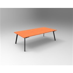 Rapid Eternity Meeting Boardroom Table 2400W x 1200D Cherry Top Black Base