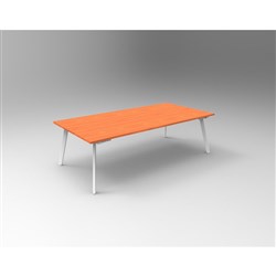 Rapid Eternity Meeting Boardroom Table 2400W x 1200D Cherry Top White Base
