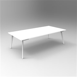 Rapid Eternity Meeting Boardroom Table 2400W x 1200D Natural White Top White  Base
