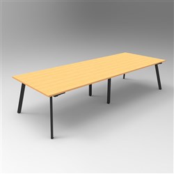 Rapid Eternity Meeting Boardroom Table 3200W x 1200D Beech Top Black Base