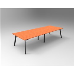 Rapid Eternity Meeting Boardroom Table 3200W x 1200D Cherry Top Black Base