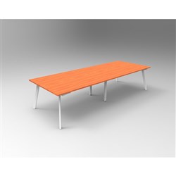 Rapid Eternity Meeting Boardroom Table 3200W x 1200D Cherry Top White Base
