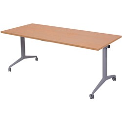 Rapid Flip Top Table 1500W x 750D x 730mmH Beech Top Silver Frame