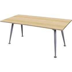 Rapidl Span Meeting Table 1800W x 750D x 730mmH Natural Oak Top Silver Frame