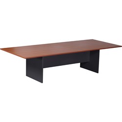 Rapid Rectangle Boardroom Table 2400W x 1200D x 730mmH Cherry Top Ironstone Base