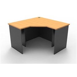 Rapidline Corner Workstation 1200W x 1200W x 600mmD 3 Piece Beech & Ironstone