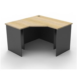 Rapidline Corner Workstation 1200W x 1200W x 600mmD 3 Piece Natural Oak & Ironstone