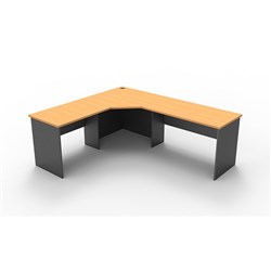 Rapidline Corner Workstation 1800W x 1500W x 600mmD 3 Piece Beech & Ironstone