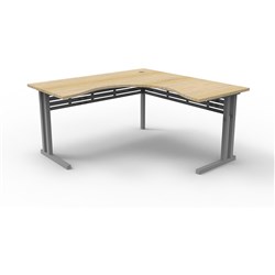Rapid Corner Workstation C Leg 1800W x 1500W x 750mmD Natural Oak