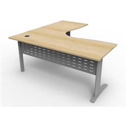 Rapid Span Corner Workstation 1500W x 1500W x 750mmD Natural Oak & Silver