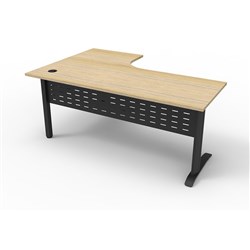 Rapid Span Corner Workstation 1800W x 1200W x 750mmD Natural Oak & Black
