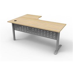 Rapid Span Corner Workstation 1800W x 1200W x 750mmD Natural Oak & Silver