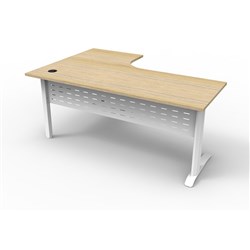 Rapid Span Corner Workstation 1800W x 1200W x 750mmD Natural Oak & White