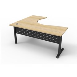 Rapid Span Corner Workstation 1800W x 1500W x 750mmD Natural Oak & Black