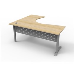 Rapid Span Corner Workstation 1800W x 1500W x 750mmD Natural Oak & Silver