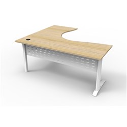 Rapid Span Corner Workstation 1800W x 1500W x 750mmD Natural Oak & White