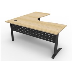 Rapid Span Corner Workstation 1800W x 1800W x 750mmD Natural Oak & Black