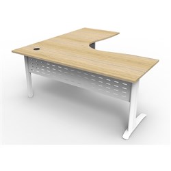 Rapid Span Corner Workstation 1800W x 1800W x 750mmD Natural Oak & White