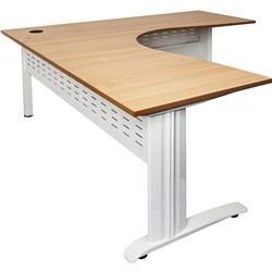 Rapid Span Corner Workstation 1800W x 1800W x 700mmD Beech & White Cockpit