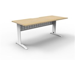 Rapid Span Desk 1500W x 750D x 730mmH Natural Oak & White