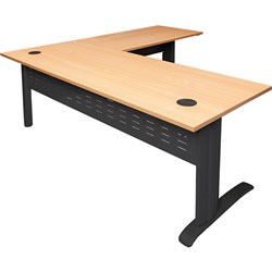 Rapidline Span Desk and Return 1800W x 1800W x 700/600D Beech & Black