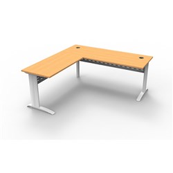 Rapidline Span Desk and Return 1800W x 1800W x 700/600D Beech / White