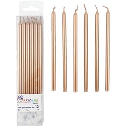 Alpen Candle Slim 120mm Rose Gold Pack of 12