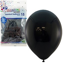 Alpen Balloons 25cm Black Pack of 15