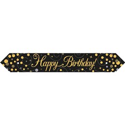 Alpen Banner Happy Birthday Sparkling Fizz 2.7m Black And Gold