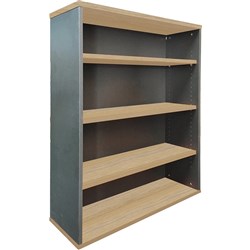Rapid Worker Bookcase 1200H x 900W x 315mmD Natural Oak and Ironstone