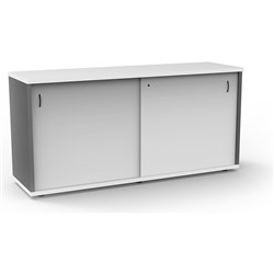 Rapid Credenza Sliding Door 1200W x 450D x 730mmH Natural White and Ironstone