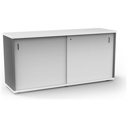 Rapid Credenza Sliding Door 1500W x 450D x 730mmH Natural White and Ironstone