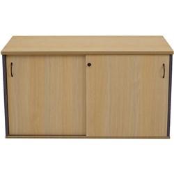 Rapid Credenza Sliding Door 1800W x 450D x 730mmH Natural Oak and Ironstone