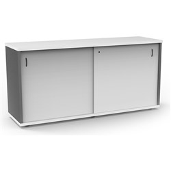 Rapid Credenza Sliding Door 1800W x 450D x 730mmH Natural White and Ironstone