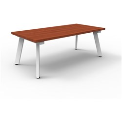 Rapid Eternity Coffee Table 1200W x 600D x 450mmH Cherry Top White Satin Base