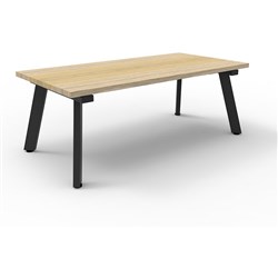 Rapid Eternity Coffee Table 1200W x 600D x 450mmH Natural Oak Top Black Base