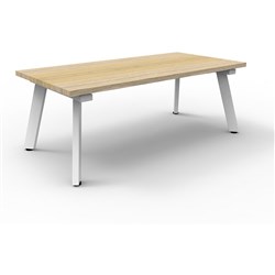 Rapid Eternity Coffee Table 1200W x 600D x 450mmH Oak Top White Satin Base