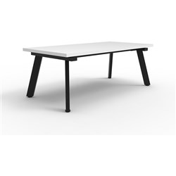 Rapid Eternity Coffee Table 1200W x 600D x 450mmH Natural White Top Black Base