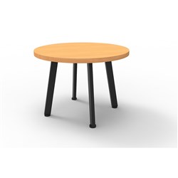 Rapid Eternity Round Coffee Table 450H x 600mmD Beech Top Black Base