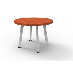 Rapid Eternity Round Coffee Table 450H x 600mmD Cherry Top White Satin Base