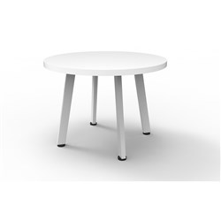 Rapid Eternity Round Coffee Table 450H x 600mmD Natural White Top White Satin Base