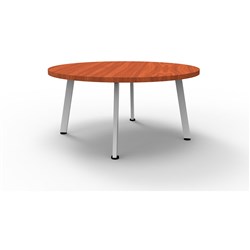 Rapid Eternity Round Coffee Table 450H x 900mmD Cherry Top White Satin Base