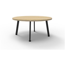 Rapid Eternity Round Coffee Table 450H x 900mmD Natural Oak Top Black Base