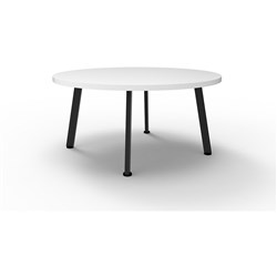 Rapid Eternity Round Coffee Table 450H x 900mmD Natural White Top Black Base