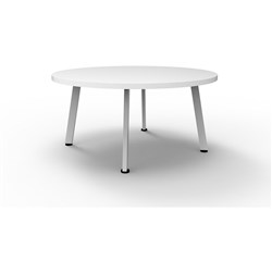 Rapid Eternity Round Coffee Table 450H x 900mmD Natural White Top White Satin Base