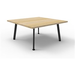 Rapid Eternity Coffee Table 450H x 900W x 900mmD Natural Oak Top Black Base
