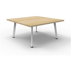 Rapid Eternity Coffee Table 450H x 900W x 900mmD Natural Oak Top White Base