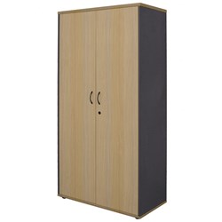 Rapid Lockable Cupboard 1800H x 900W x 450mmD Natural Oak and Ironstone