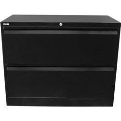 Rapid GO Lateral Filing Cabinet 2 Drawer 705H x 900W x 473mmD Black