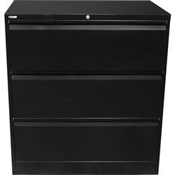 Rapid GO Lateral Filing  Cabinet 3 Drawer 1016H x 900W x 473mmD Black